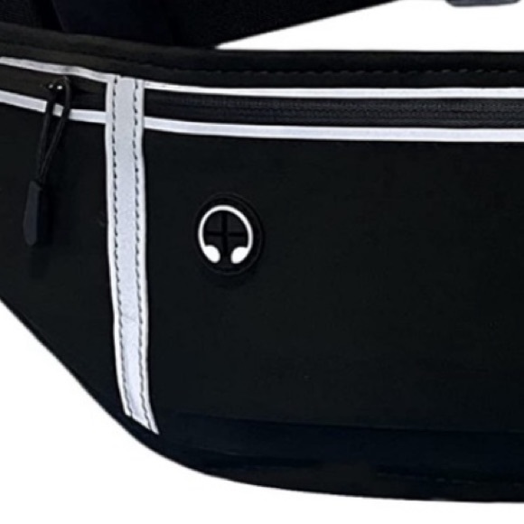 NEW! Running Belt Slim Fit Three Bounce-free Zip Pockets Reflective Black - Picture 5 of 12